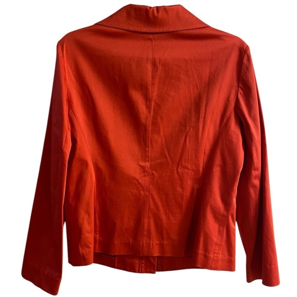 Lafayette 148 New York blazer pumpkin orange button up Sz 10 - Picture 2 of 7